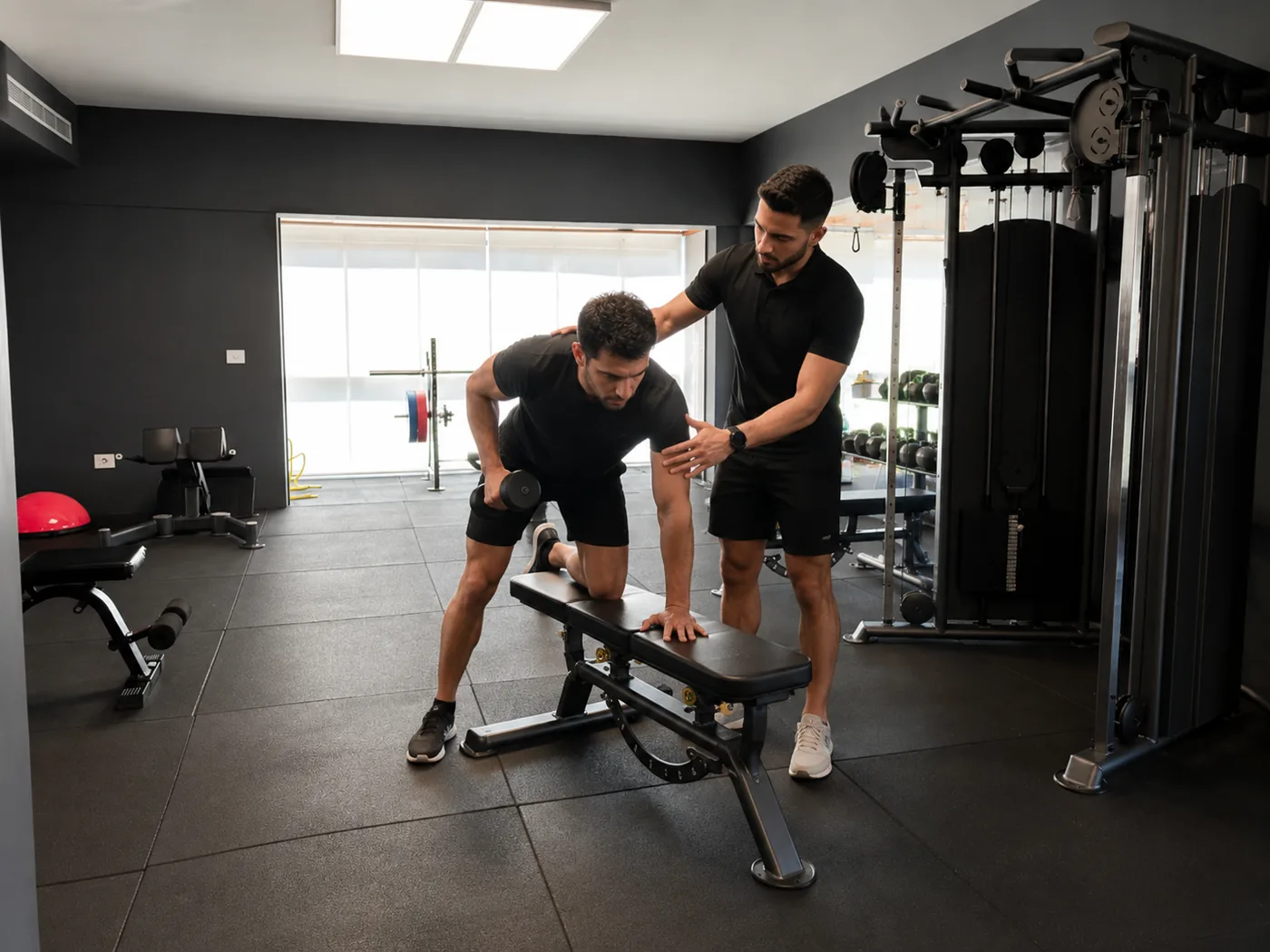 Supervised strength training session in the training room at Active Health Clinic, Beirut